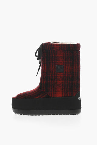 Wool Buffalo Checked ARCTIC SNOW Boots with Nabuk Details