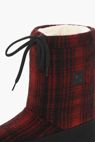 Wool Buffalo Checked ARCTIC SNOW Boots with Nabuk Details