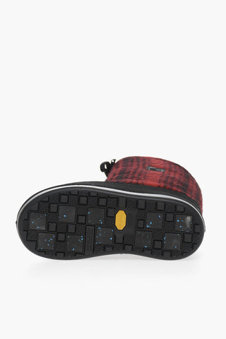 Wool Buffalo Checked ARCTIC SNOW Boots with Nabuk Details
