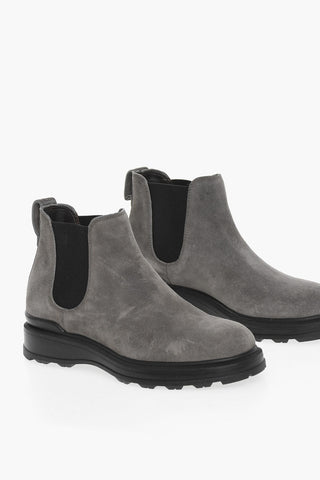 Suede Chelsea Boots with Contrast Sole