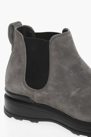 Suede Chelsea Boots with Contrast Sole