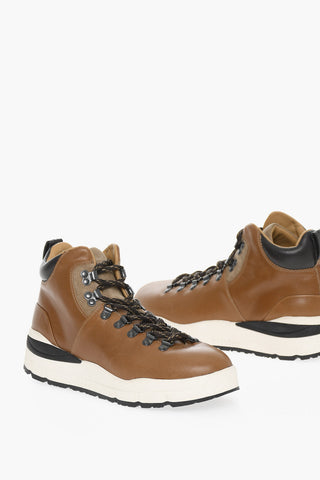 Sneakers da Trekking in Pelle con Dettagli a Contrasto