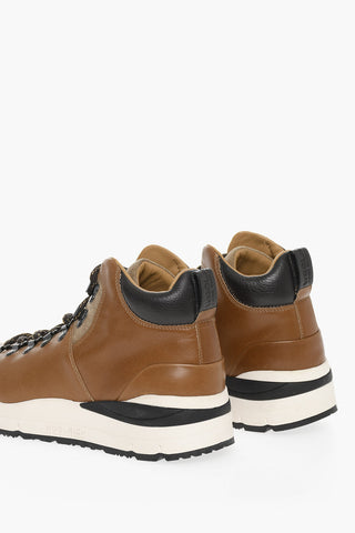 Sneakers da Trekking in Pelle con Dettagli a Contrasto