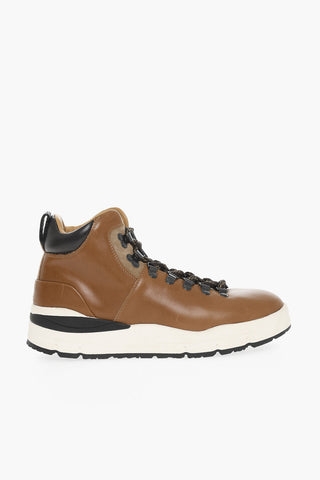 Sneakers da Trekking in Pelle con Dettagli a Contrasto