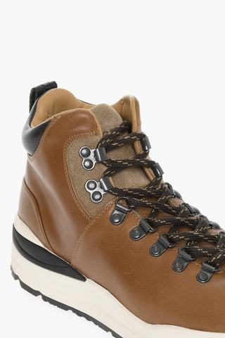 Sneakers da Trekking in Pelle con Dettagli a Contrasto