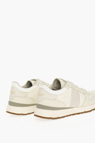 Textured Leather Details JOGGER Low-Top Sneakers with Embossed Logo