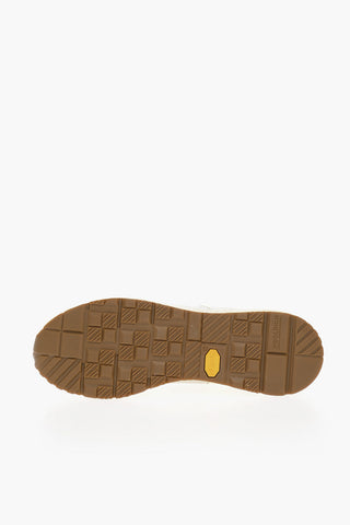 Textured Leather Details JOGGER Low-Top Sneakers with Embossed Logo