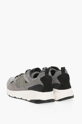 Suede and Fabric TRAIL RUNNER Sneakers with Two-Tone Laces