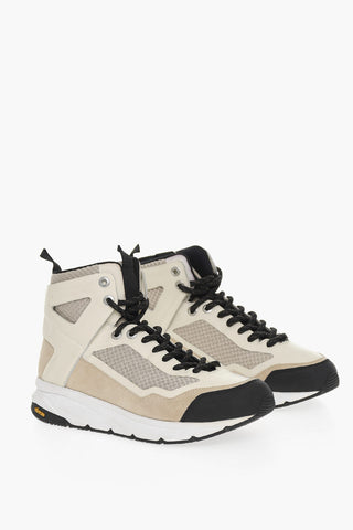Sneakers Alte in Pelle e Tessuto 