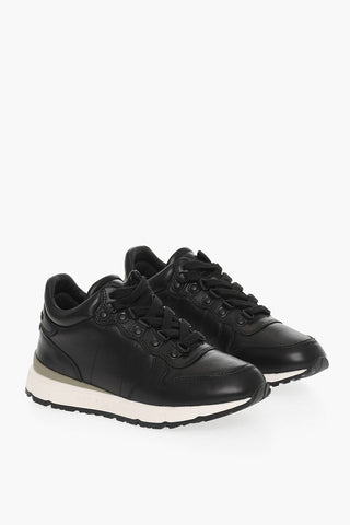 Sneakers Basse JOGGER TRAIL in Pelle con Suola a Contrasto