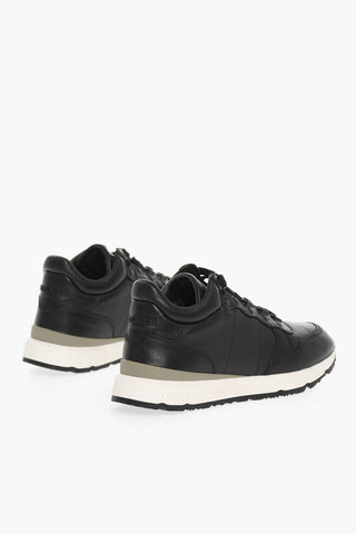 Sneakers Basse JOGGER TRAIL in Pelle con Suola a Contrasto