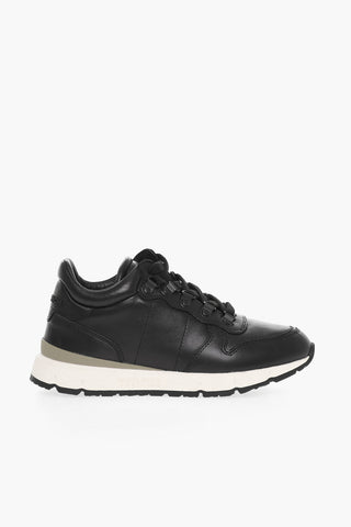 Sneakers Basse JOGGER TRAIL in Pelle con Suola a Contrasto