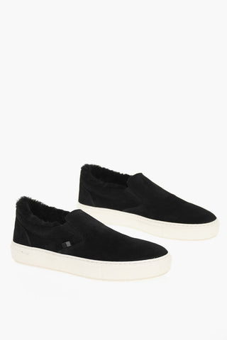 Solid Color Suede Slip On Sneakers