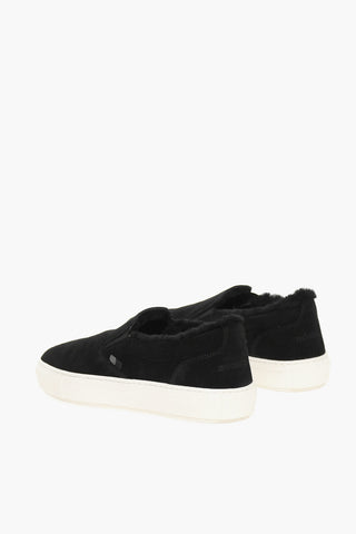 Solid Color Suede Slip On Sneakers
