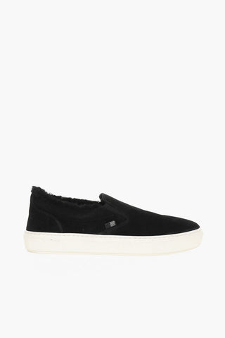 Solid Color Suede Slip On Sneakers