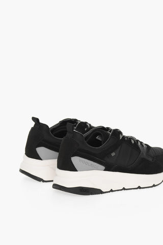 Fabric and Suede TRAIL RUNNER Low-Top Sneakers with Two-Tone Laces