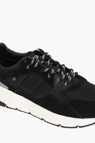 Fabric and Suede TRAIL RUNNER Low-Top Sneakers with Two-Tone Laces