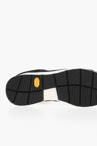 Fabric and Suede TRAIL RUNNER Low-Top Sneakers with Two-Tone Laces