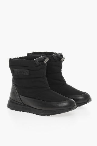 Solid Color Snow Boots with Leather Trims