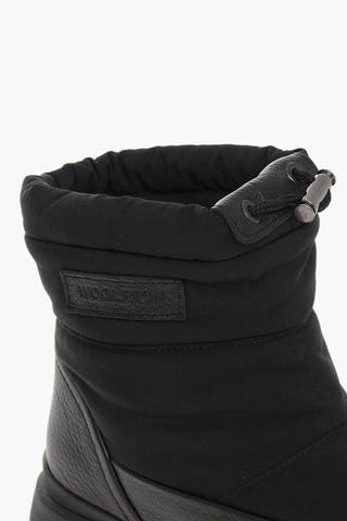 Solid Color Snow Boots with Leather Trims