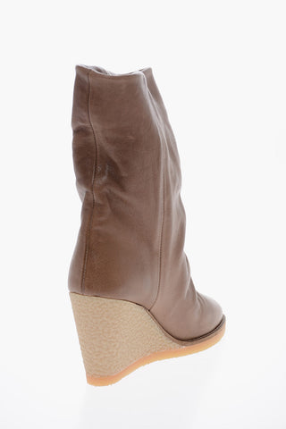 Leather TOTAM Wedge Booties 9cm