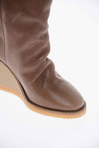 Leather TOTAM Wedge Booties 9cm