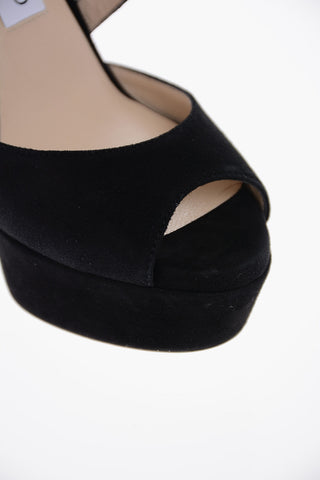 Suede JENIQUE Platform Sandals with Criss Cross Straps 13cm