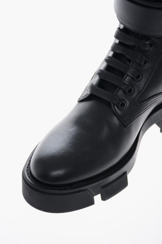 Inner Zip COMBAT Leather Ankle Booties