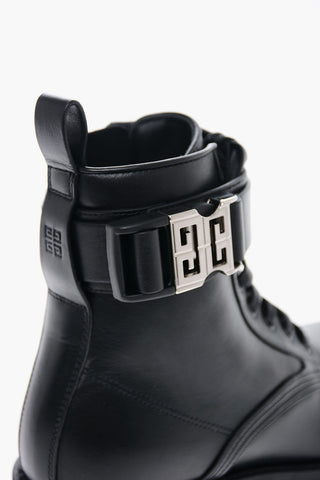Inner Zip COMBAT Leather Ankle Booties