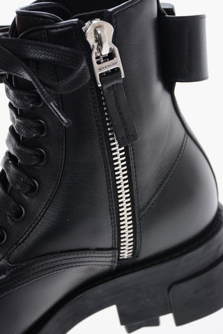 Inner Zip COMBAT Leather Ankle Booties