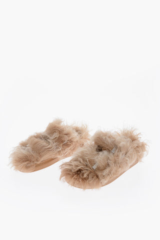 Slippers in Shearling con Doppia Fibbia