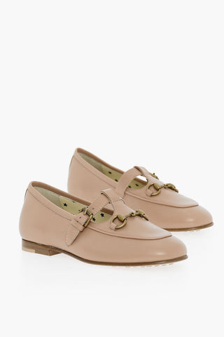 Leather Mary Janes Horsebit Loafers
