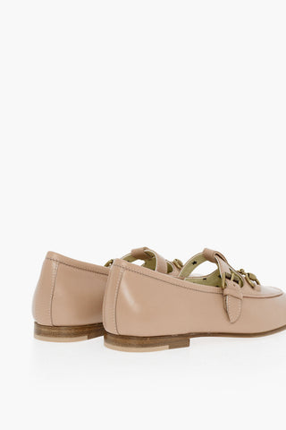 Leather Mary Janes Horsebit Loafers