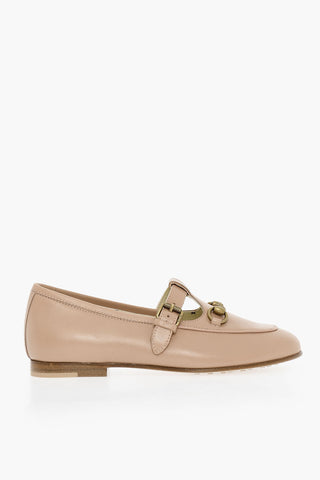 Leather Mary Janes Horsebit Loafers
