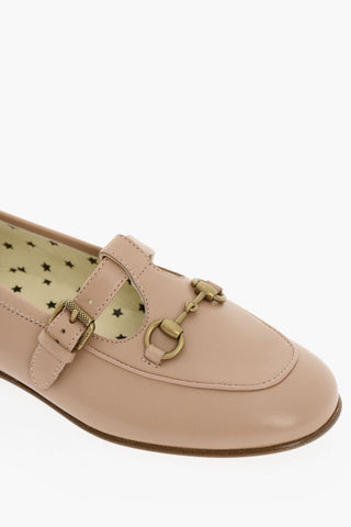 Leather Mary Janes Horsebit Loafers