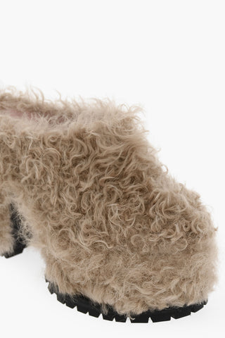 Chunky Sole Shearling Mules Heel 13 cm