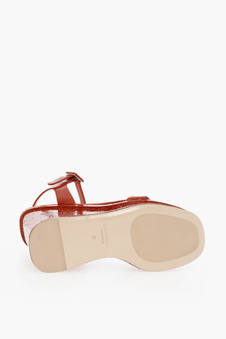 Patent Leather Sandals With Wedge 15 cm