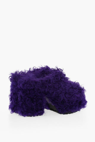 Sabot In Shearling Con Suola Chunky Tacco 13 cm