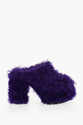 Sabot In Shearling Con Suola Chunky Tacco 13 cm