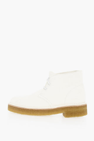 Suede Leather Desert Boos With Rubber Sole
