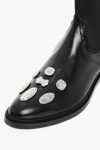 Leather Boots Embelished with Plaques