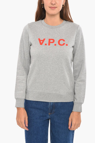 Felpa girocollo in Cotone Garzato con Logo