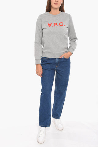 Felpa girocollo in Cotone Garzato con Logo