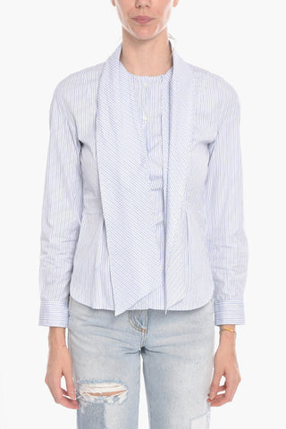Camicia con Fantasia a Righe e Dettaglio da Allacciare