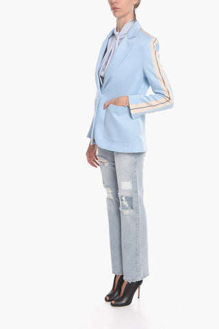 Jersey MILANO TRACK Single-breasted Blazer with Contrasting Bands