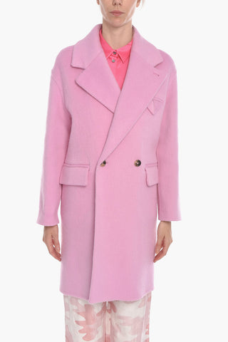 Wool-blend Double-breasted Coat