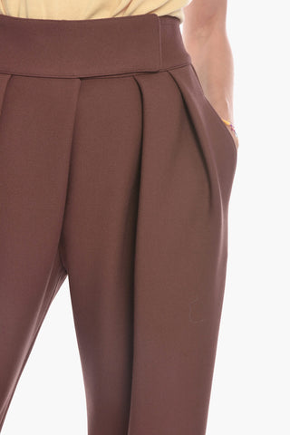Double-pleated Baggy Pants with High Waist