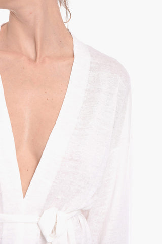 Linen-knit Cardigan with Belt