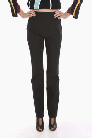 Tech-gabardine Flared Pants with Ankle-zip