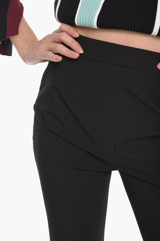 Tech-gabardine Flared Pants with Ankle-zip